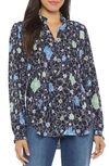 Nydj Pleated Yoke Peasant Blouse In Toulon Blossoms