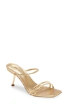 Cult Gaia Lydia Metallic Leather Sculptural-heel Sandals In Gold