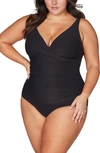 Artesands Hues Delacroix Cross Front D- Cup & Up One-piece Swimsuit In Black