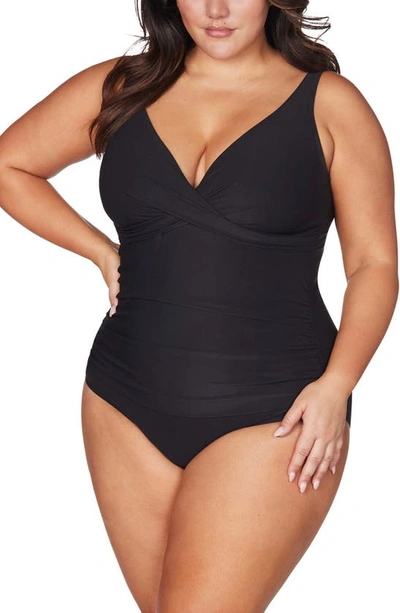 Artesands Hues Delacroix Cross Front D- Cup & Up One-piece Swimsuit In Black