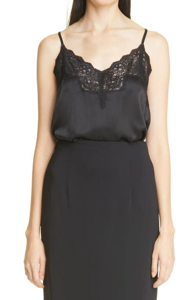 Co Lace Trim Tank In Black