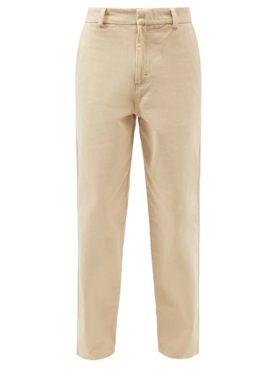 Another Aspect Organic Cotton-twill Trousers In Beige