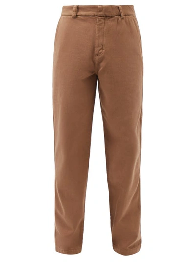 Another Aspect Organic Cotton-twill Trousers In Brown