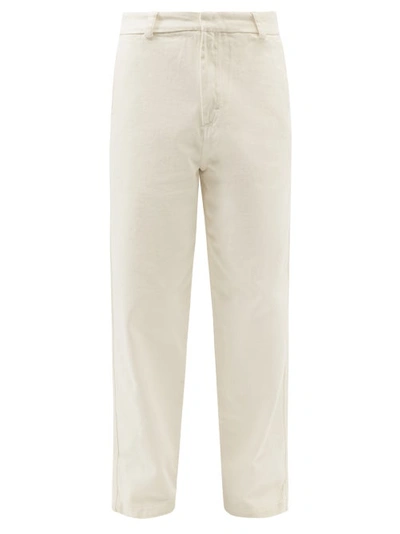 Another Aspect Organic Cotton-twill Trousers In White