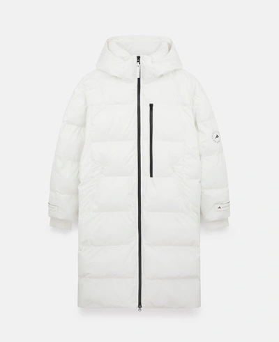 Stella Mccartney Long Puffer Jacket In Cloud White