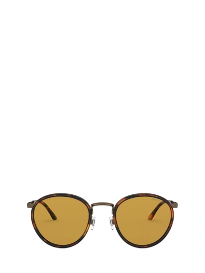 Giorgio Armani Ar 101m Yellow Havana Sunglasses In Brown