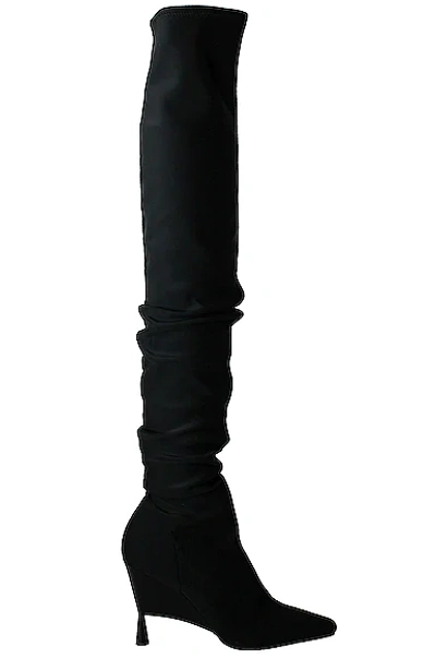 Gia Borghini Gia X Rhw Rosie 9 Thigh-high Wedge Boots In Black