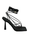 Gia Borghini Giaborghini Rosie Self-tie Sandals In Black Matte