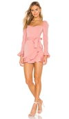 MORE TO COME KHLOE RUFFLE SLEEVE MINI DRESS