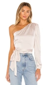 More To Come Scottie One Shoulder Top In Taupe