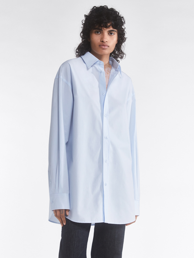 Filippa K Drew Oversized Cotton Shirt In Soft Blue