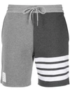 Thom Browne '4-bar' Grey Cotton Shorts In Grau