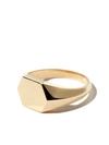 LIZZIE MANDLER FINE JEWELRY 18KT YELLOW GOLD HEX KNIFE EDGE SIGNET RING
