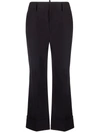 Dsquared2 Cropped Turned-up Trousers In Schwarz