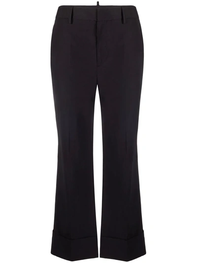 Dsquared2 Cropped Turned-up Trousers In 900