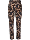 Ganni Cutye-cropped Printed Slim-straight Jeans In Schwarz