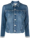 L Agence Janelle Slim-fit Distressed Denim Jacket In Hawthorne