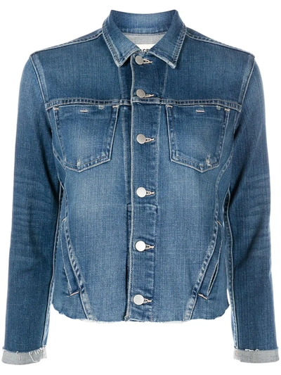 L Agence Janelle Slim-fit Distressed Denim Jacket