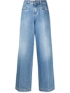 Philosophy Di Lorenzo Serafini Oversized Pants In Stone Washed Denim In Blau