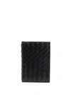 Officine Creative Boudin Woven Bi-fold Wallet In Schwarz