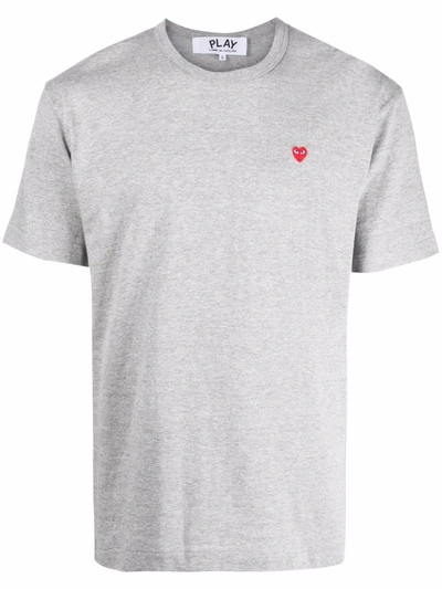Comme Des Garçons Play Small Red Heart T-shirt In Grau