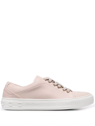 Ferragamo Vara Low-top Sneakers In Rosa