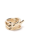 Ferragamo Layered Effect Ring In Gold