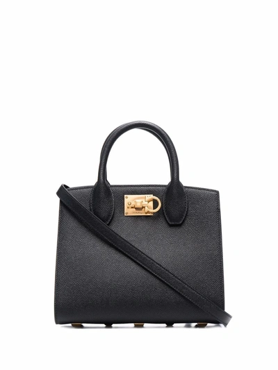 Ferragamo The Studio Tote Bag In Black