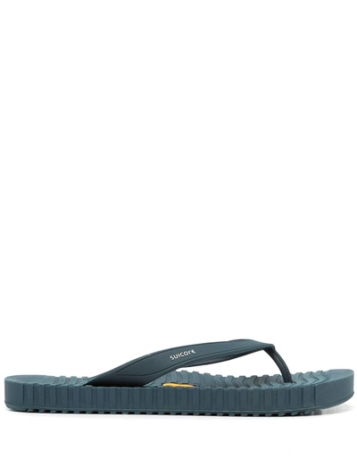 Suicoke Von Thong-strap Flip Flops In Blau