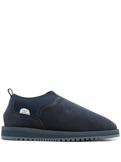 Suicoke Shearling-lined Suede Slippers In Nero