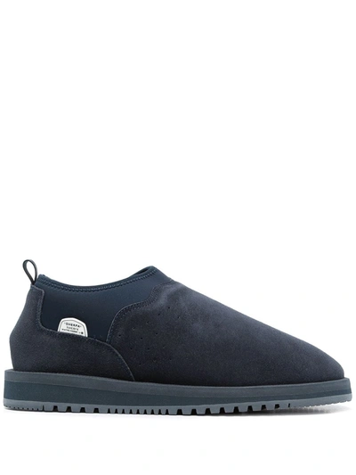 Suicoke Shearling-lined Suede Slippers In Blau