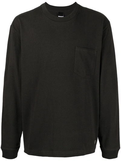 Suicoke Cotton Long Sleeve Top In Schwarz