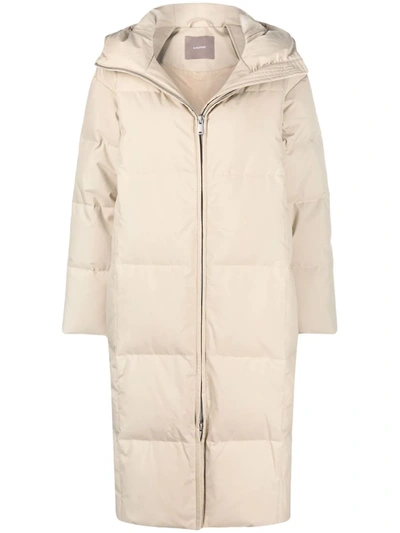 12 Storeez Quilted Puffer Coat In Nude