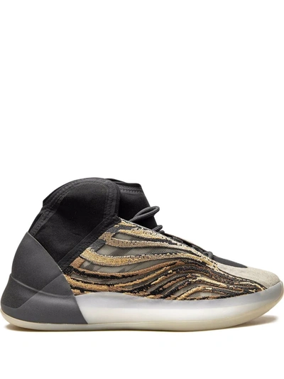 Adidas Originals Yeezy Qntm Amber Tint High-top Sneakers In Brown