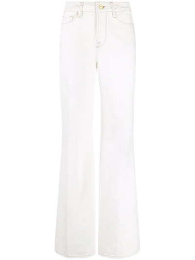Frame High Rise Le Palazzo Crop Jean In Au Natural Clean Raw After In White