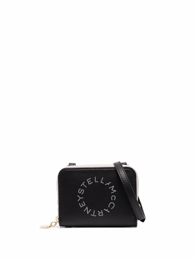 Stella Mccartney Stella Logo Strap Wallet In Black