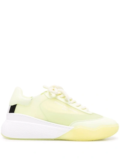 Stella Mccartney Loop Faux Leather Runner Trainers In Yellow