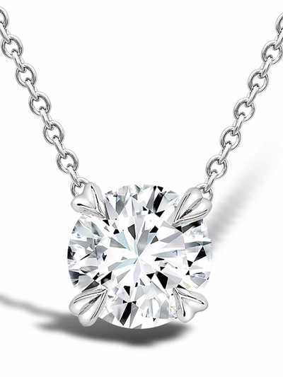 Pragnell 18kt White Gold Windsor Solitaire Diamond Pendant Necklace In Silver