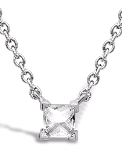 Pragnell 18kt White Gold Rockchic Diamond Solitaire Necklace In Silver