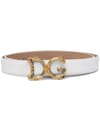 Dolce & Gabbana White Dg Barocco Belt In Weiss