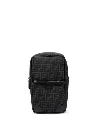 Fendi Mens Asfalto Nero Pallad Branded-jacquard Canvas And Leather Travel Backpack