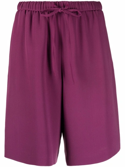 Valentino Drawstring Knee-length Shorts In Violett