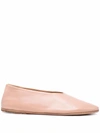 Marsèll Spatolona Calfskin Ballet Flats In Nude