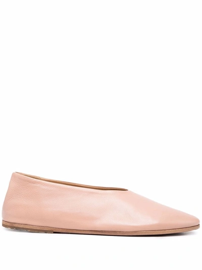 Marsèll Spatolona Calfskin Ballet Flats In Nude