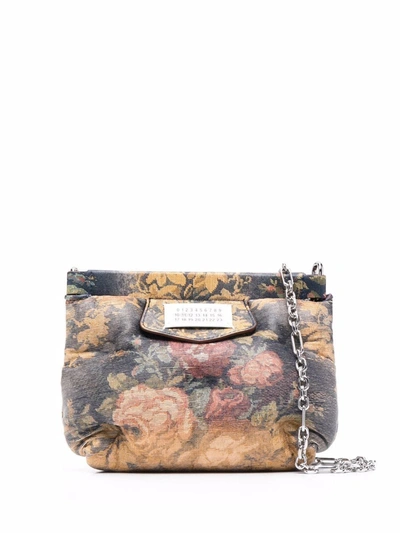 Maison Margiela Grey Glam Slam Floral Leather Mini Bag In Yellow