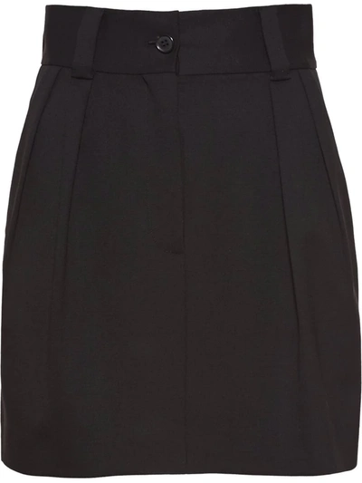 Miu Miu Grain-de-poudre Mini Skirt In Schwarz