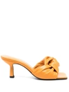 By Far Sunflower Orange Leather Lana Mules In Orange