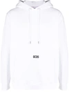 Gcds Logo-print Cotton Hoodie In Weiss