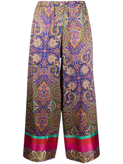 Pierre-louis Mascia Paisley-print Wide-leg Silk Trousers In Multicolor