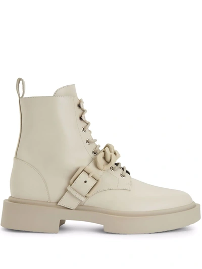 Giuseppe Zanotti Adric Chain-trim Ankle Boots In White